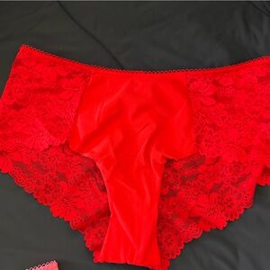 PINK Victoria's Secret Red Lace seamless cheeky